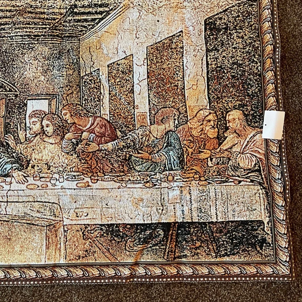 BRAND NEW Lord's Last Supper & Disciples Woven Tapestry Wall Hanging 52”x 27”